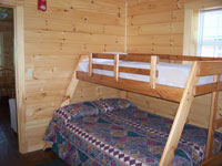 Log Cabin Rental - Full Kitchen View from Living Room - Maine Whitewater